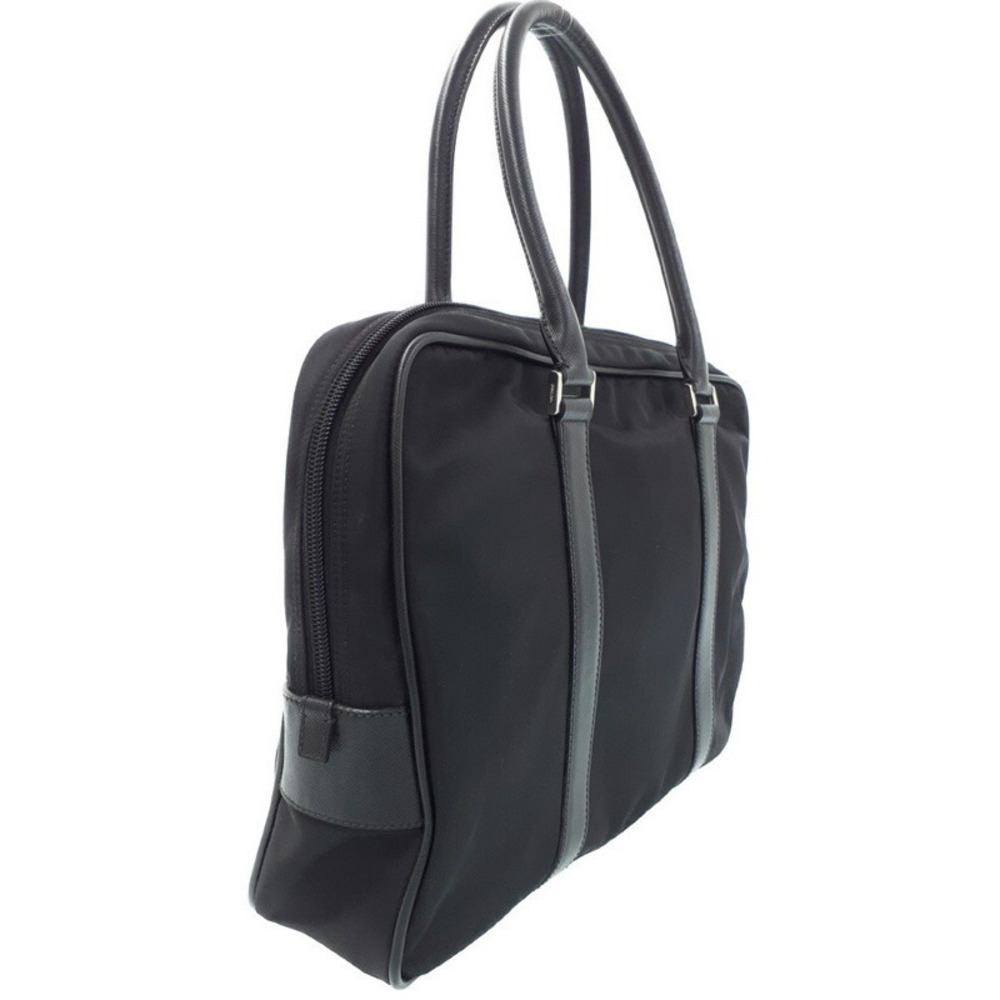 Prada leather saffiano nylon Black briefcase - Picture 1 of 9